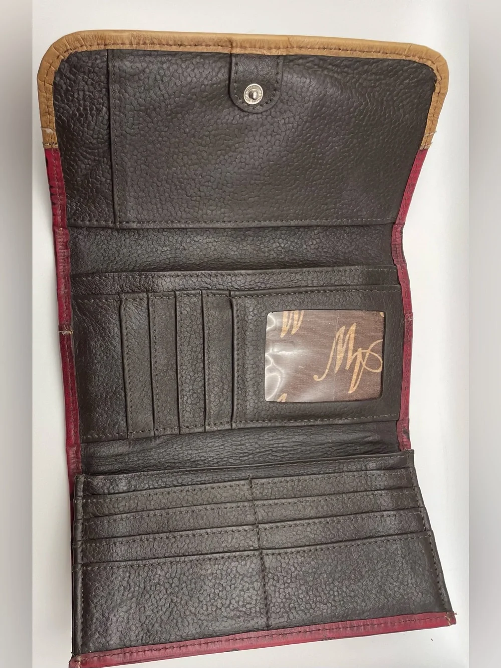 American West Women's Tri-Fold Leather Wallet Billfold for Women